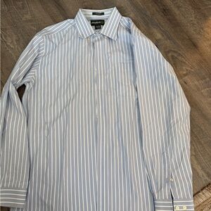 Eddie Bauer Light Blue Striped Dress Shirt